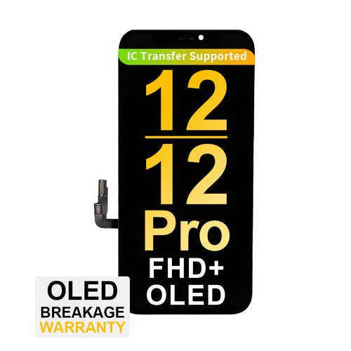 (MP+) FHD+ Hard OLED Assembly for iPhone 12 / 12 Pro - Black (Top Quality)