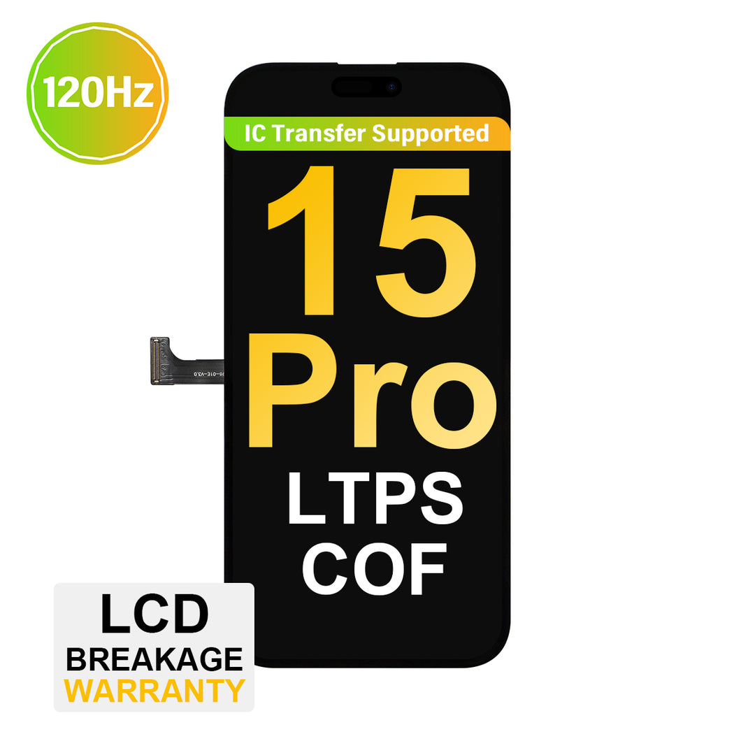 (MP+ COF) LTPS InCell LCD Assembly for iPhone 15 Pro - Black (120 Hz)