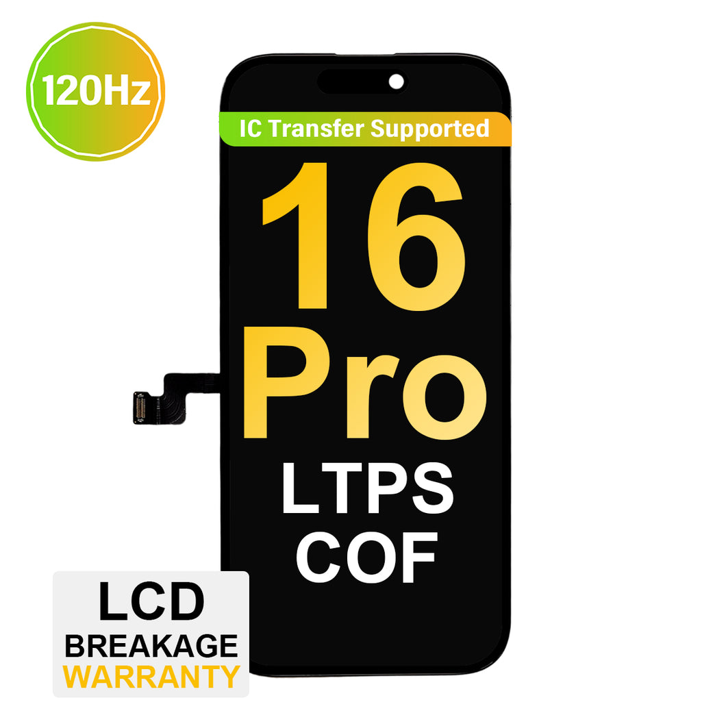 (MP+ COF) LTPS InCell LCD Assembly for iPhone 16 Pro - Black (120 Hz)