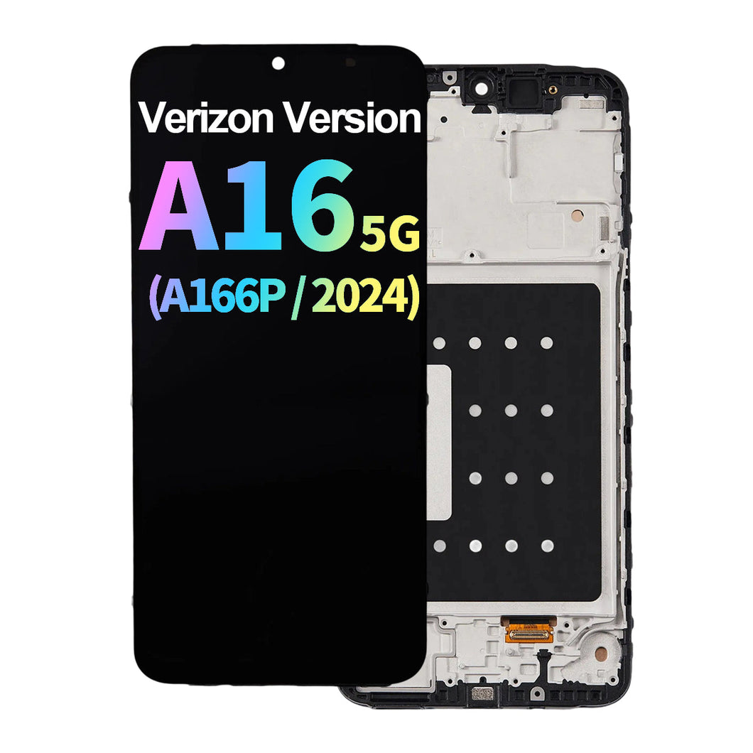 Aftermarket Plus LCD Assembly with Frame for Samsung Galaxy A16 5G (A166P / 2024) (Verizon Version) - Black