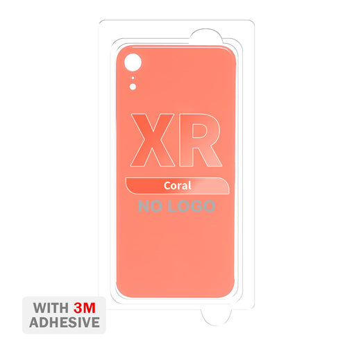 Back Cover Glass with Adhesive for iPhone XR (No Logo & Big Camera Hole) - Coral