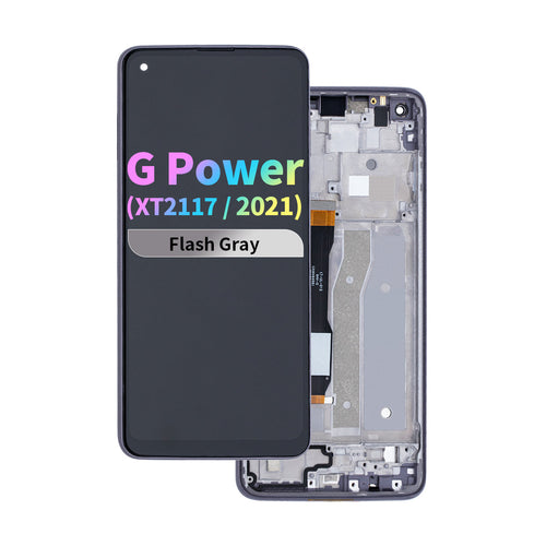 FOG LCD Assembly with Frame for Moto G Power (XT2117 / 2021) - Flash Gray