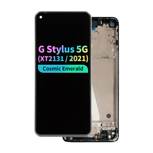 FOG LCD Assembly with Frame for Moto G Stylus 5G (XT2131 / 2021) - Cosmic Emerald