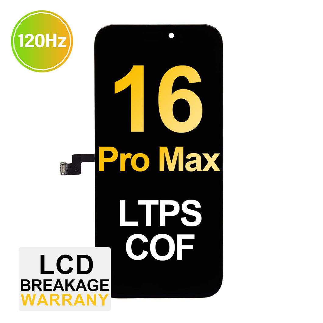 (MP+ COF) LTPS InCell LCD Assembly for iPhone 16 Pro Max - Black (120 Hz)
