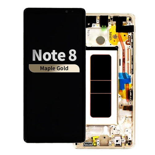 Refurbished OLED Assembly with Frame for Samsung Galaxy Note 8 - Maple Gold